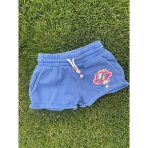Mini Boden Girls Shorts 5Y Blue Elastic Waist Pockets Drawstring Sequin Fearless